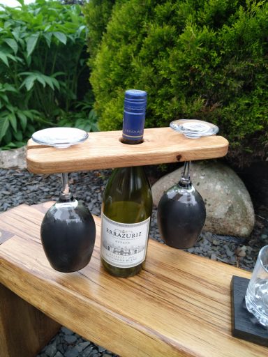 Wine bottle Glass Holder Oak